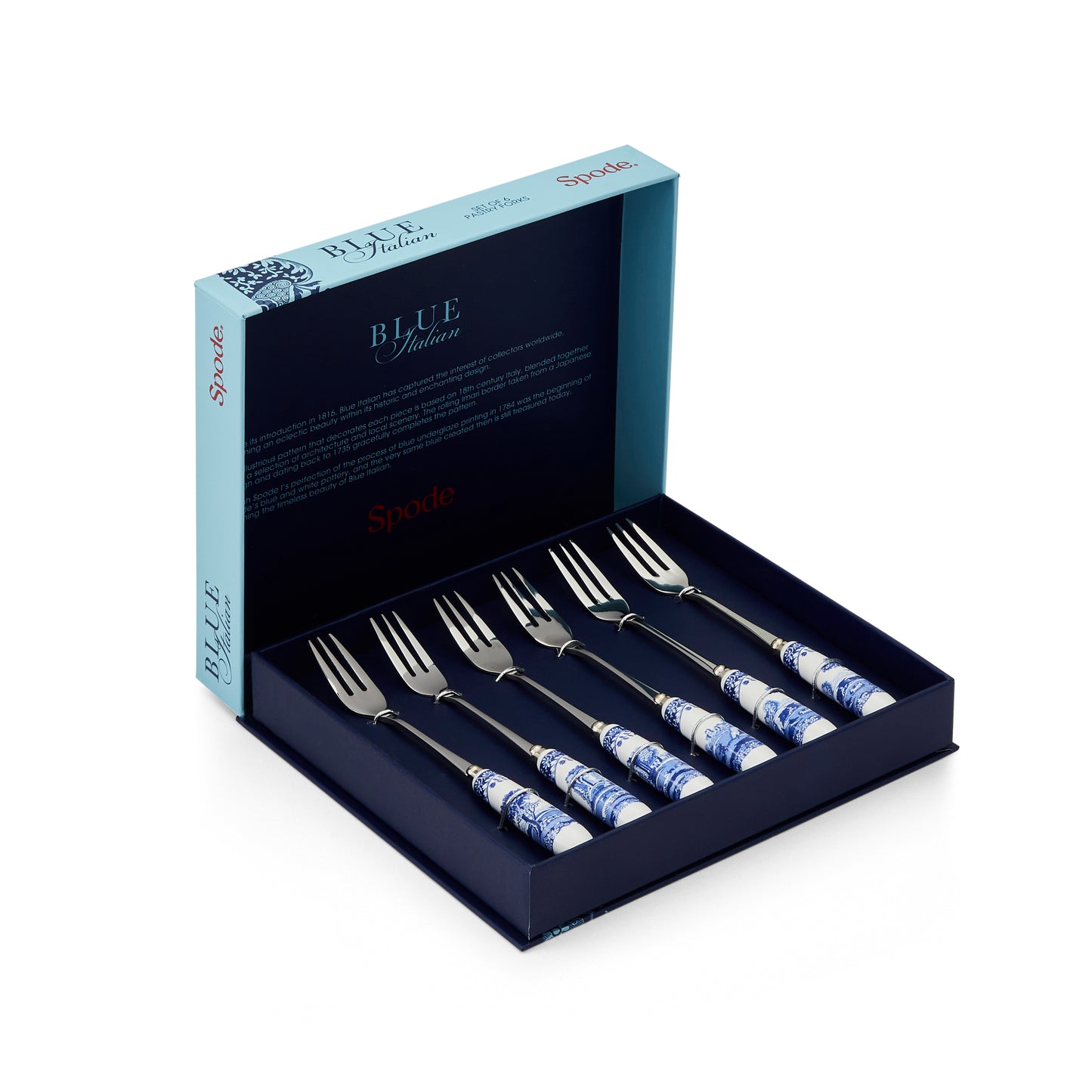 Pastry forks set of 6 - Blue Italian
