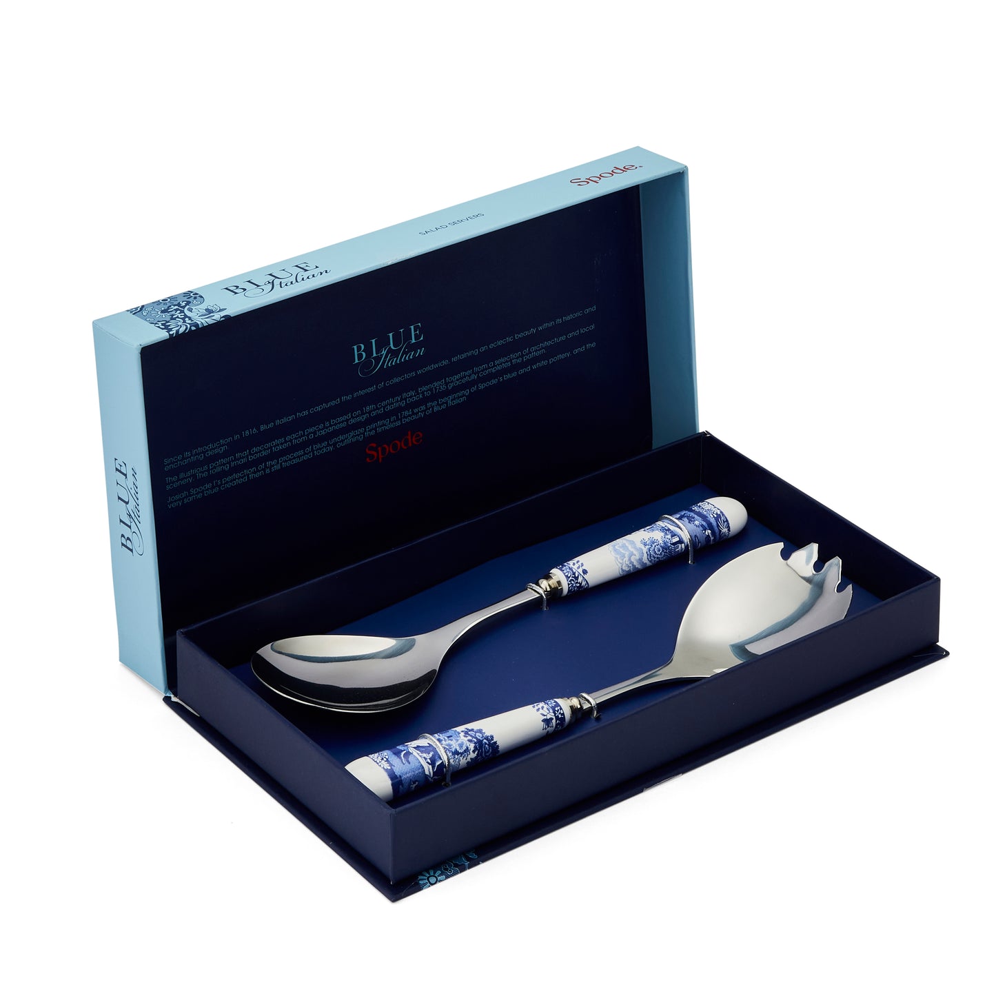 Salad servers - Blue Italian