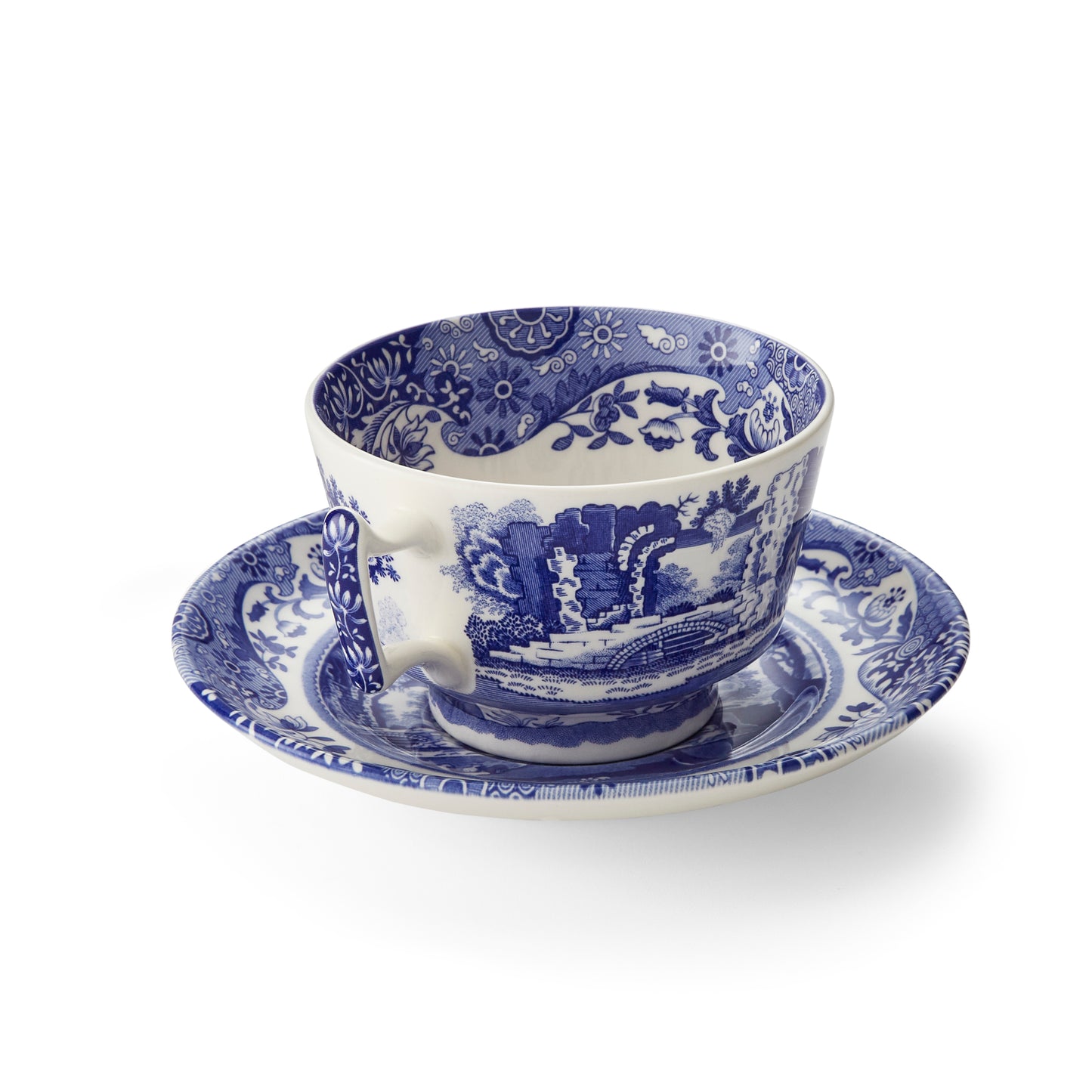 Tea cup & saucer - Blue Italian set of 2