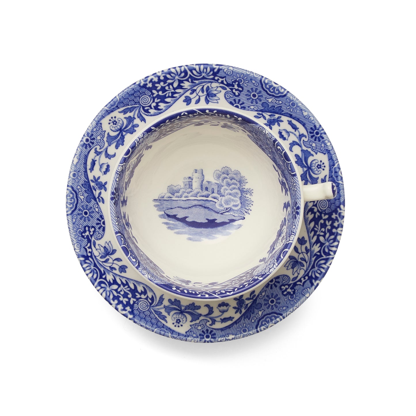 Tea cup & saucer - Blue Italian set of 2