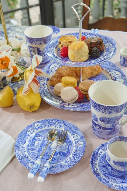 Dessert plate - Blue Italian set of 2