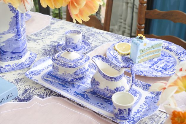 Egg cup set of 4 - Blue Italian