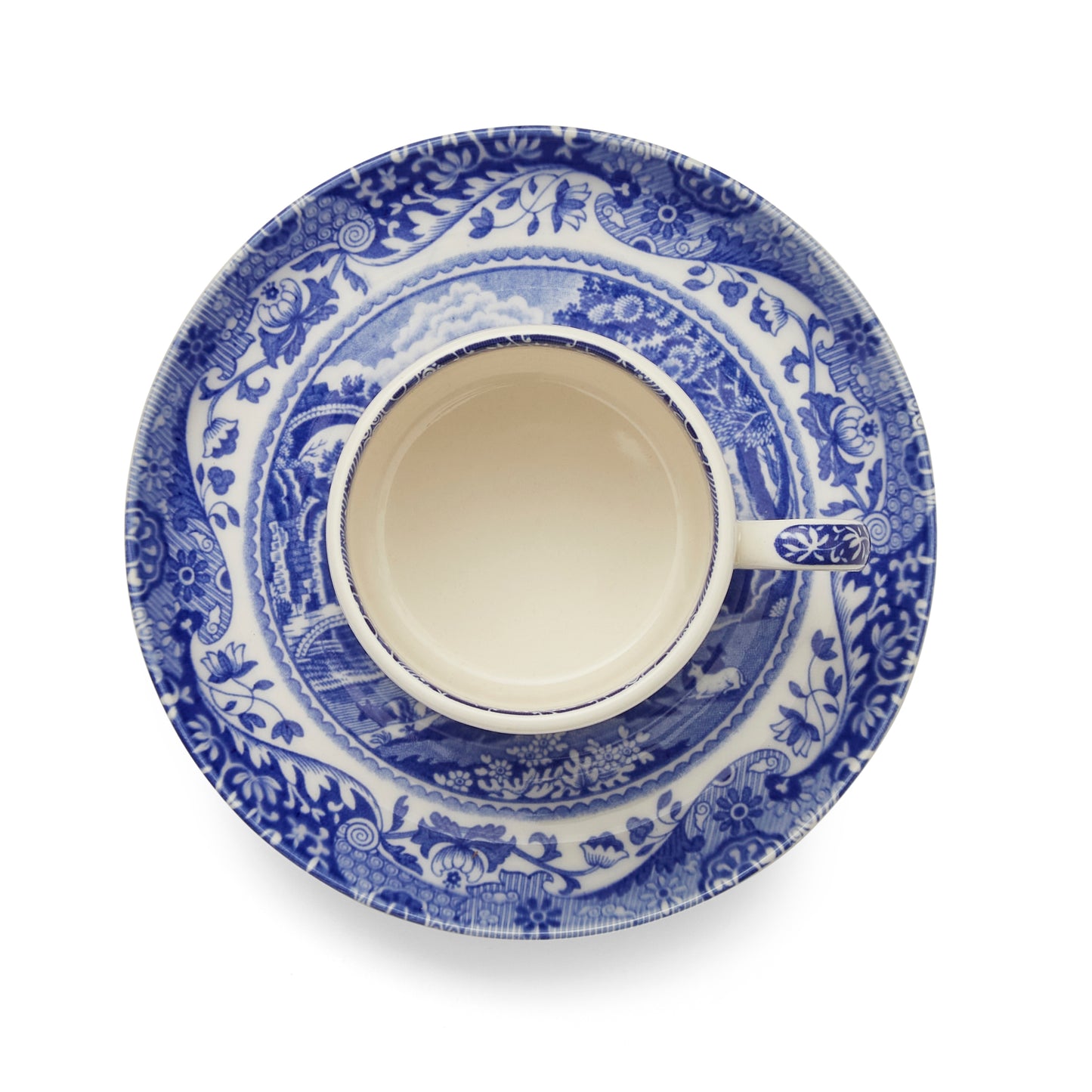Coffee cup & saucer - Blue Italian set of 2