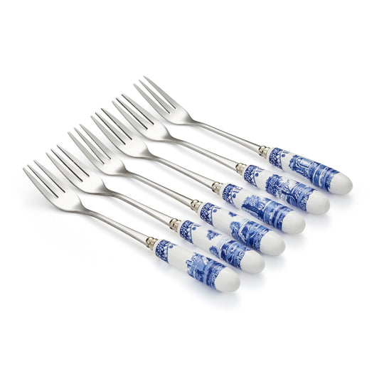 Pastry forks set of 6 - Blue Italian