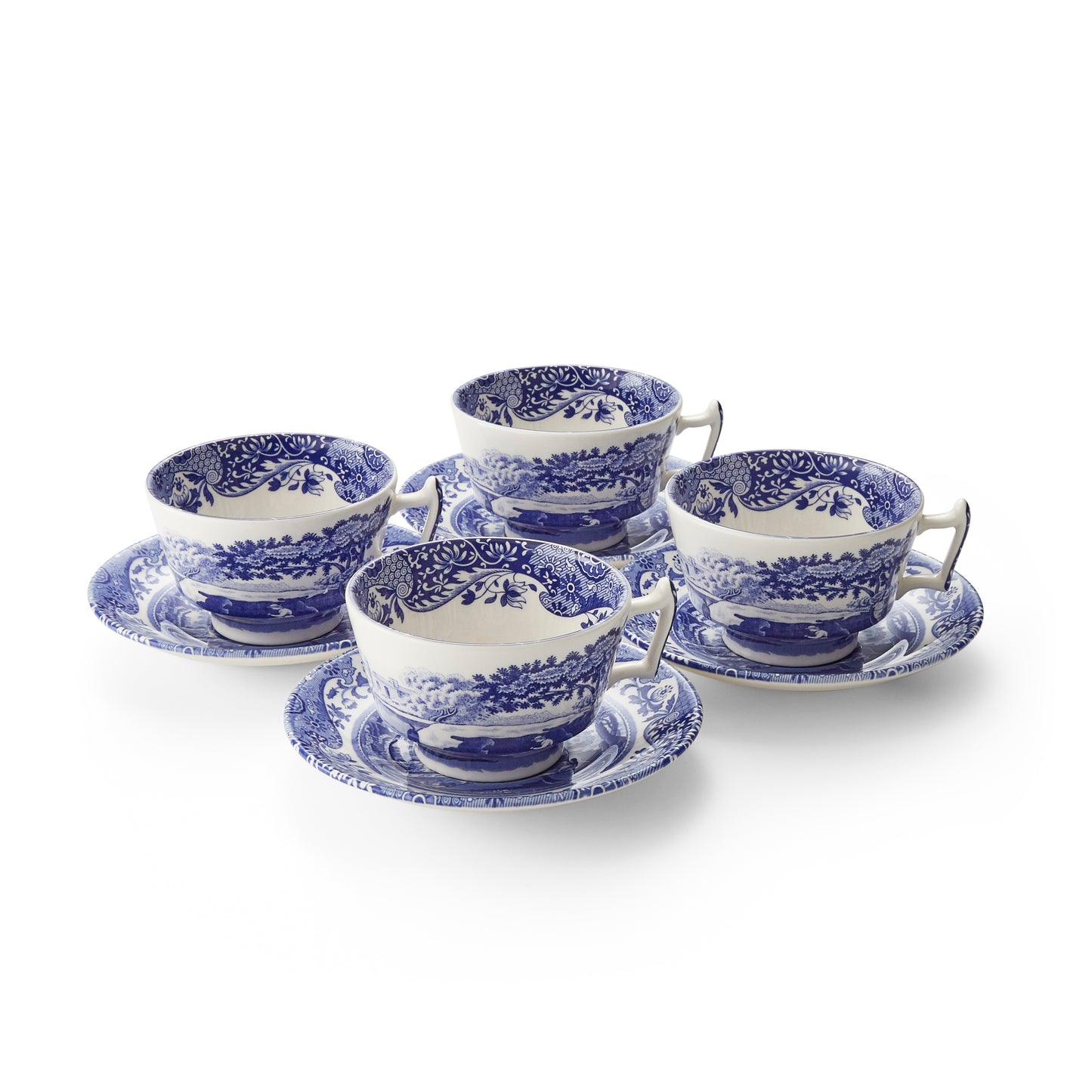 Tea cup & saucer - Blue Italian set of 2
