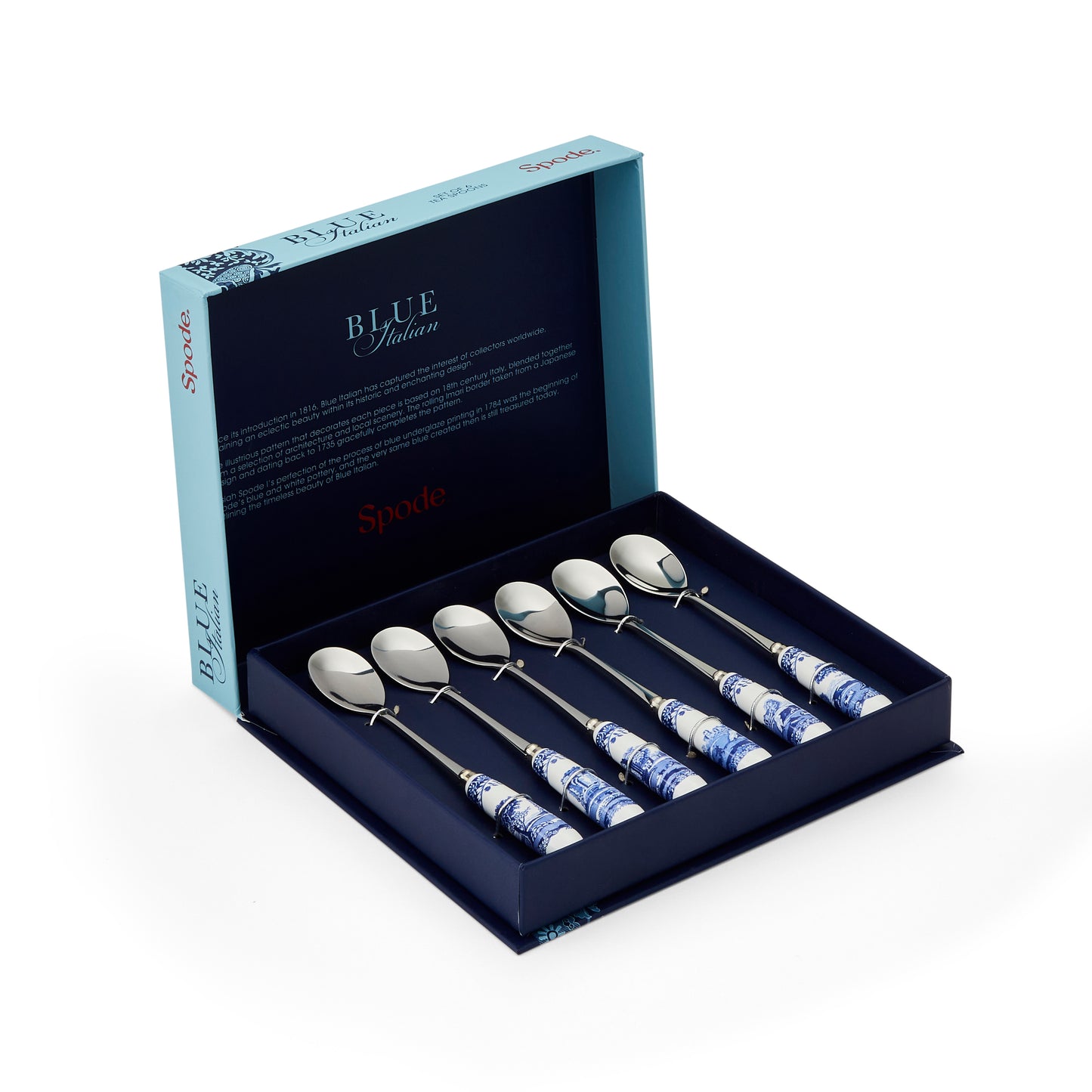 Tea spoons set of 6 - Blue Italian