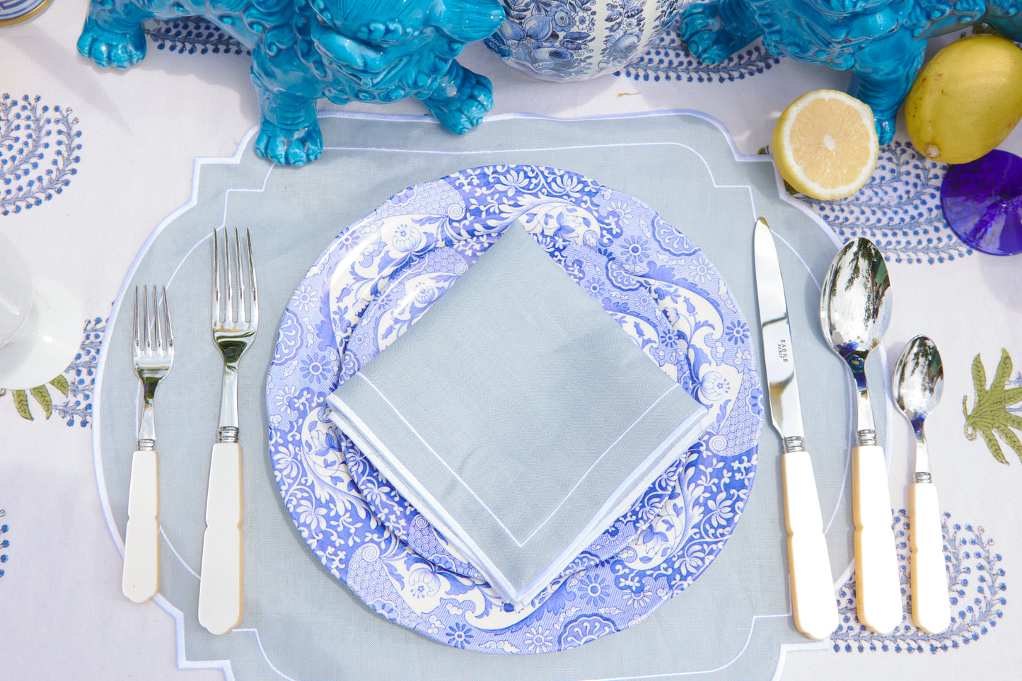 Dinner plate - Blue Italian set of 2